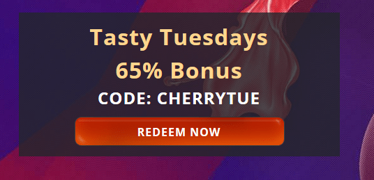 65% Casino Bonus At Cherry Jackpot Casino!
