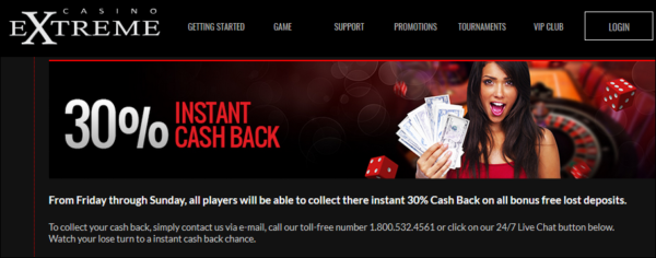 Cash Back At Casino Extreme!