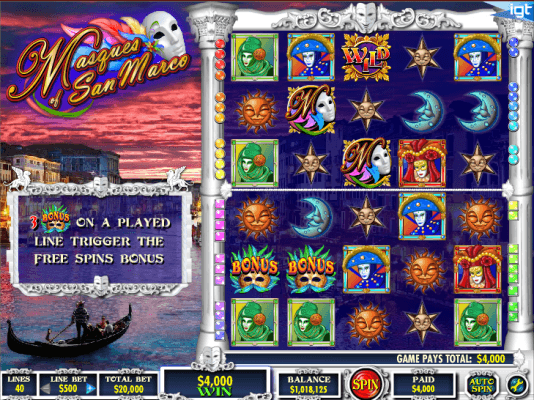 Play the Masques of San Marco Online Slot For Free